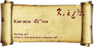 Karacs Éva névjegykártya