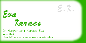 eva karacs business card