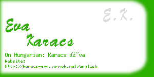 eva karacs business card